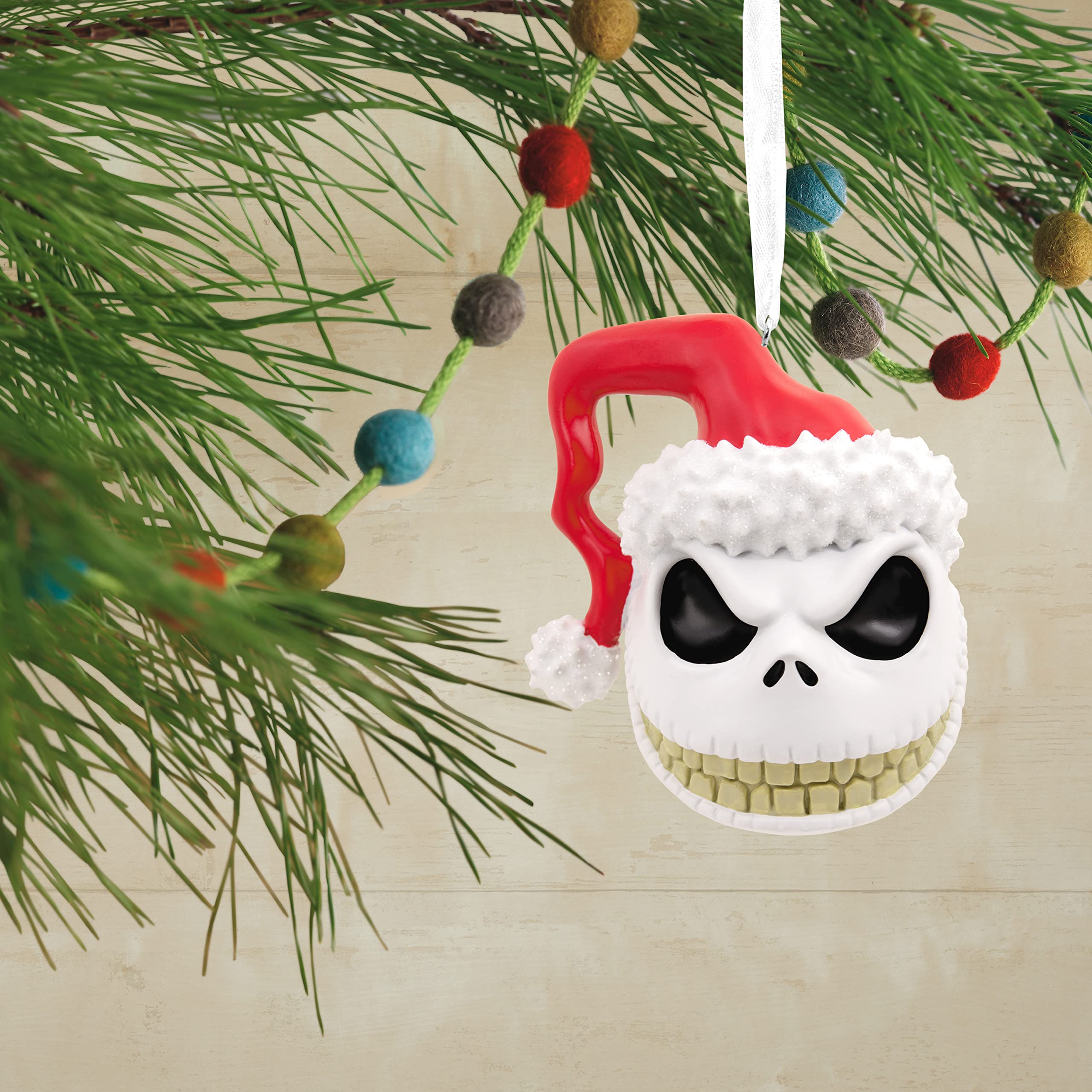 Hallmark Disney Tim Burton's The Nightmare Before Christmas Jack Skellington Head Christmas Ornament,Resin