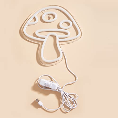 LED Neon Mushroom Cute Neon Sign, USB Powered Neon Signs Night Light, 3D Wall Art & Game room Bedroom Living Room party Decor lamp for Children Kids Girls Boys