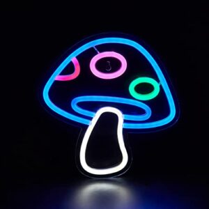 LED Neon Mushroom Cute Neon Sign, USB Powered Neon Signs Night Light, 3D Wall Art & Game room Bedroom Living Room party Decor lamp for Children Kids Girls Boys