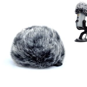 PhantAccy Pop Filter/Windscreen for Blue Yeti and Yeti Pro Microphones, Furry Mic Cover for Wind and Ambient Noise Reduction