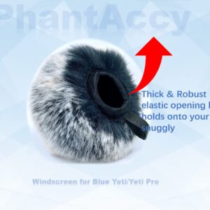 PhantAccy Pop Filter/Windscreen for Blue Yeti and Yeti Pro Microphones, Furry Mic Cover for Wind and Ambient Noise Reduction