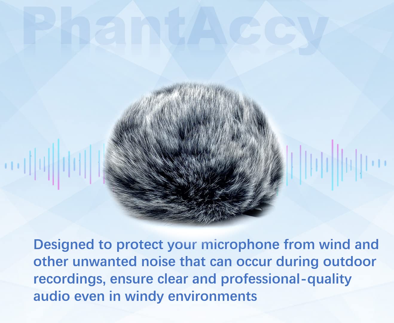 PhantAccy Pop Filter/Windscreen for Blue Yeti and Yeti Pro Microphones, Furry Mic Cover for Wind and Ambient Noise Reduction