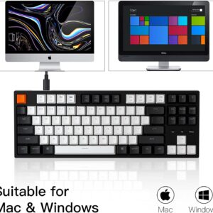 Keychron C1 87 Key Hot-swappable Wired Mechanical Keyboard, USB Type-C Cable, Double-Shot ABS Keycaps TKL Mechanical Gaming Keyboard, White Backlit Gateron G Pro Brown Switch for Mac Windows