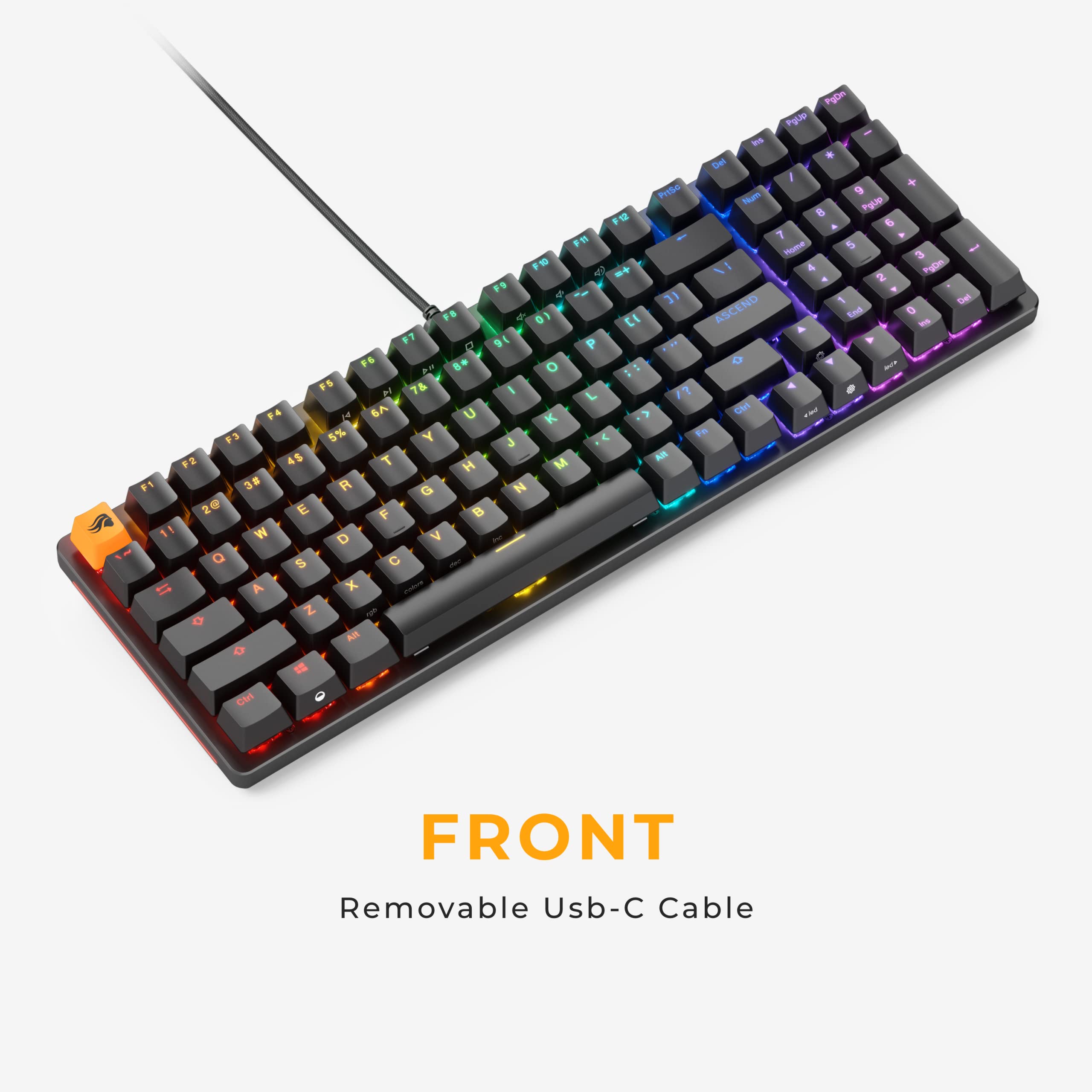 Glorious GMMK 2 Gaming Mechanical Keyboard - Hotswap Cherry Mx Style Linear Switches- Full Size Wired Keyword- Double Shot Keycaps, RGB - PC Setup Accessories - 96%, Black