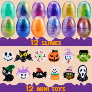 JOYIN 12 Pieces Slime Toys Slime Eggs with Stress Relief Toys for Halloween Party Favors, squishy toy Squeeze Toys, Kids Playing Toys While You are Working from Home