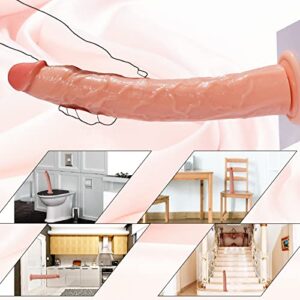 Realistic Big Dildo with Small Glans, Strong Suction Cup for Hands-Free Play, Body-Safe Material Lifelike Flexible Anal Sex Toy for Women Masturbation, 13.4"