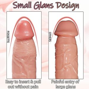 Realistic Big Dildo with Small Glans, Strong Suction Cup for Hands-Free Play, Body-Safe Material Lifelike Flexible Anal Sex Toy for Women Masturbation, 13.4"