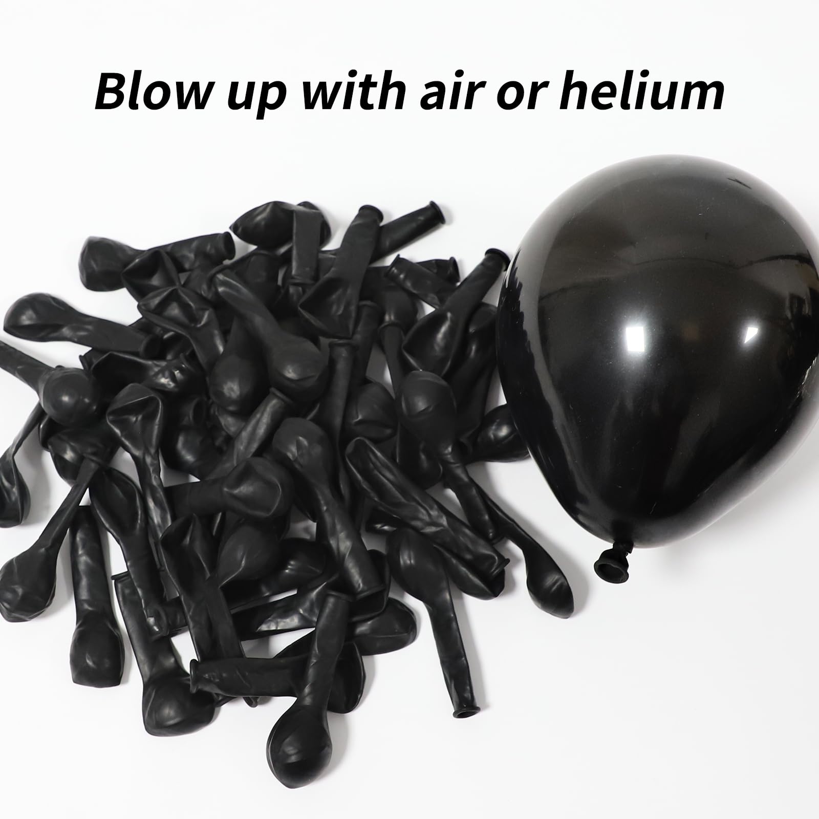 RUBFAC Black Balloons 120pcs 5 Inch Black Balloon Latex Party Balloons for Birthday Supplies Black Backdrop Decorations