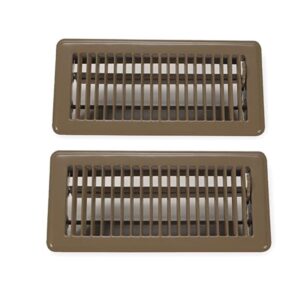 rocky mountain goods vent cover for home floor 4” x 12” (brown pack of 2) - heavy duty metal - walkable floor register air vents - easy adjust airflow