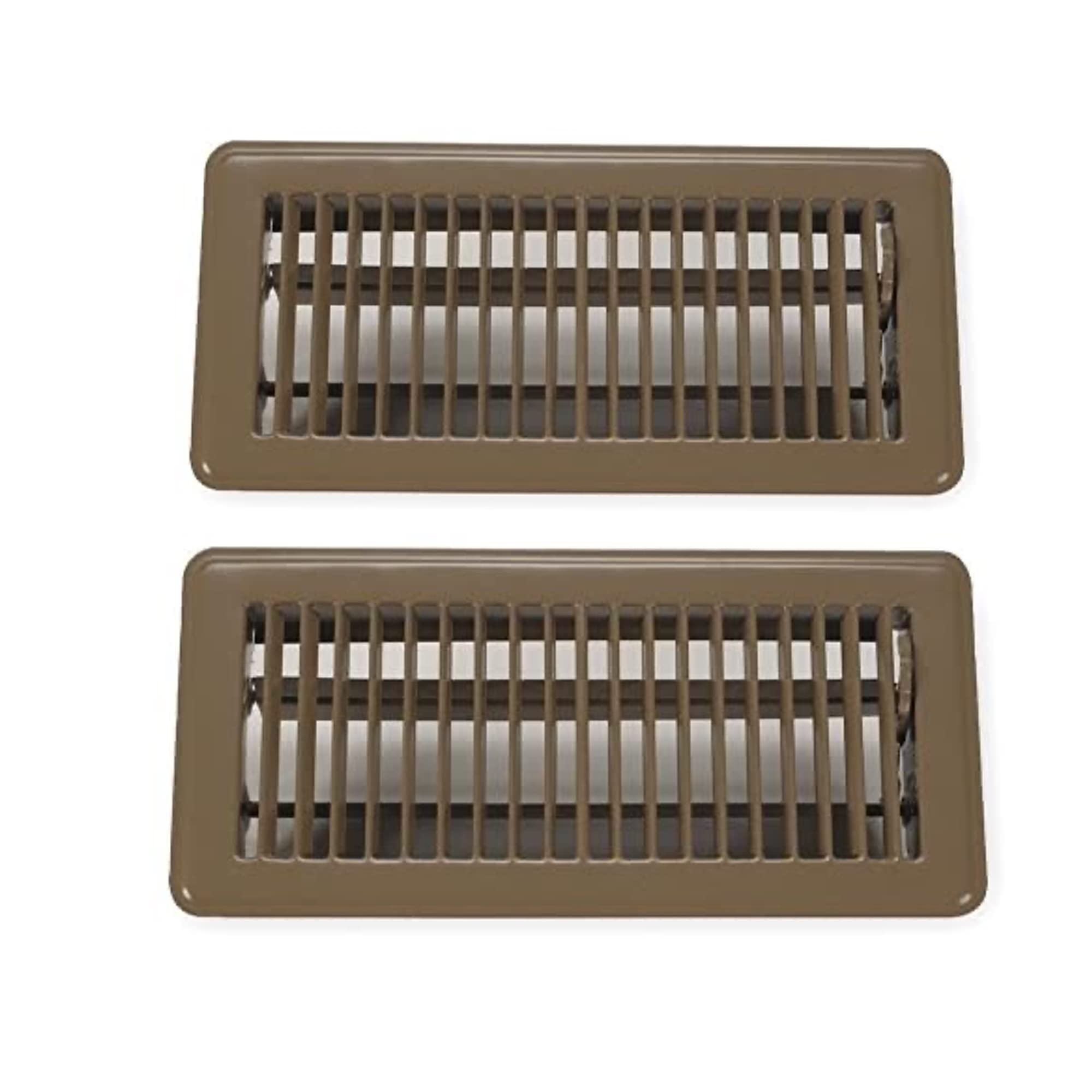 Rocky Mountain Goods Vent Cover for home Floor 4” x 12” (Brown Pack of 2) - Heavy Duty Metal - Walkable Floor Register Air Vents - Easy Adjust Airflow