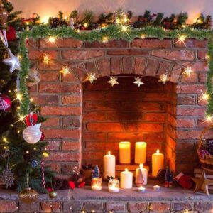 FUNPENY Christmas Decoration 15 FT Prelit Artificial Christmas Garland with 35L Mini String lights for Home Wedding Fireplace Party Christmas