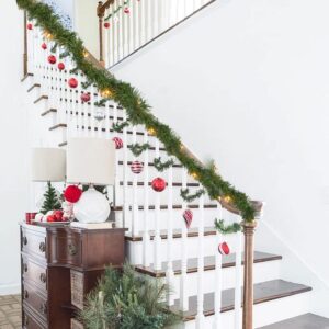 FUNPENY Christmas Decoration 15 FT Prelit Artificial Christmas Garland with 35L Mini String lights for Home Wedding Fireplace Party Christmas