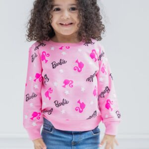 Barbie Little Girls French Terry Pullover Sweatshirt Pink 6-6X