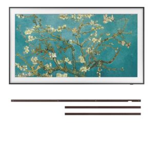 samsung qn85ls03bafxza 85" the frame 4k ultrahd smart qled tv with a vg-scfa85bwb 85" the frame customizable bezel - modern brown (2022)