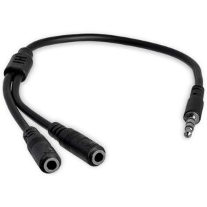 StarTech.com 1m 3.5mm 4 Position TRRS Headset Extension Cable & StarTech.com Headset Adapter, Microphone and Headphone Splitter - Black