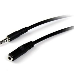 StarTech.com 1m 3.5mm 4 Position TRRS Headset Extension Cable & StarTech.com Headset Adapter, Microphone and Headphone Splitter - Black