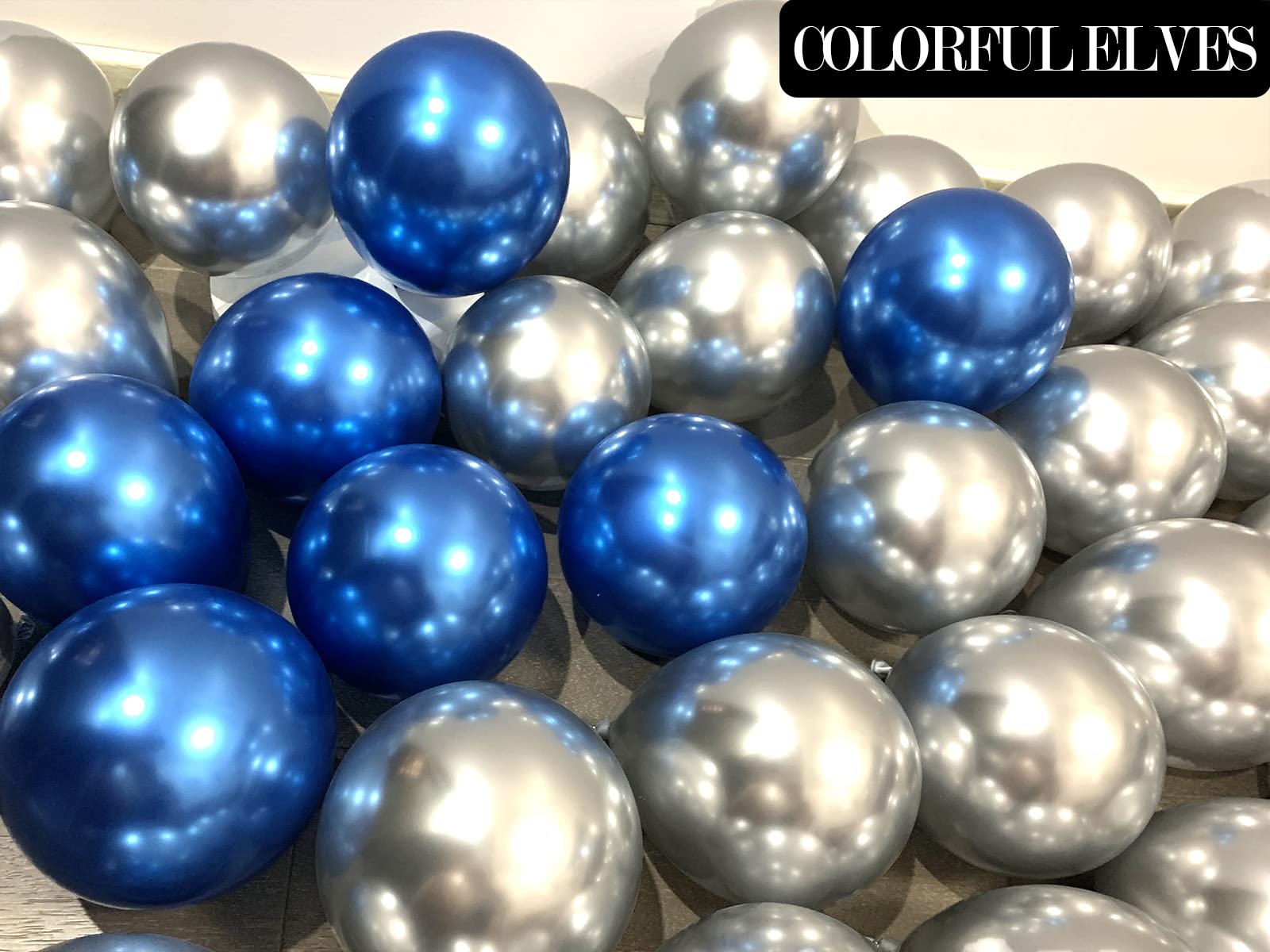 COLORFUL ELVES 100 Pack 5 inches Metallic Silver Balloons Small Mini Chrome Helium Shiny Silver Balloon for Party Decorations