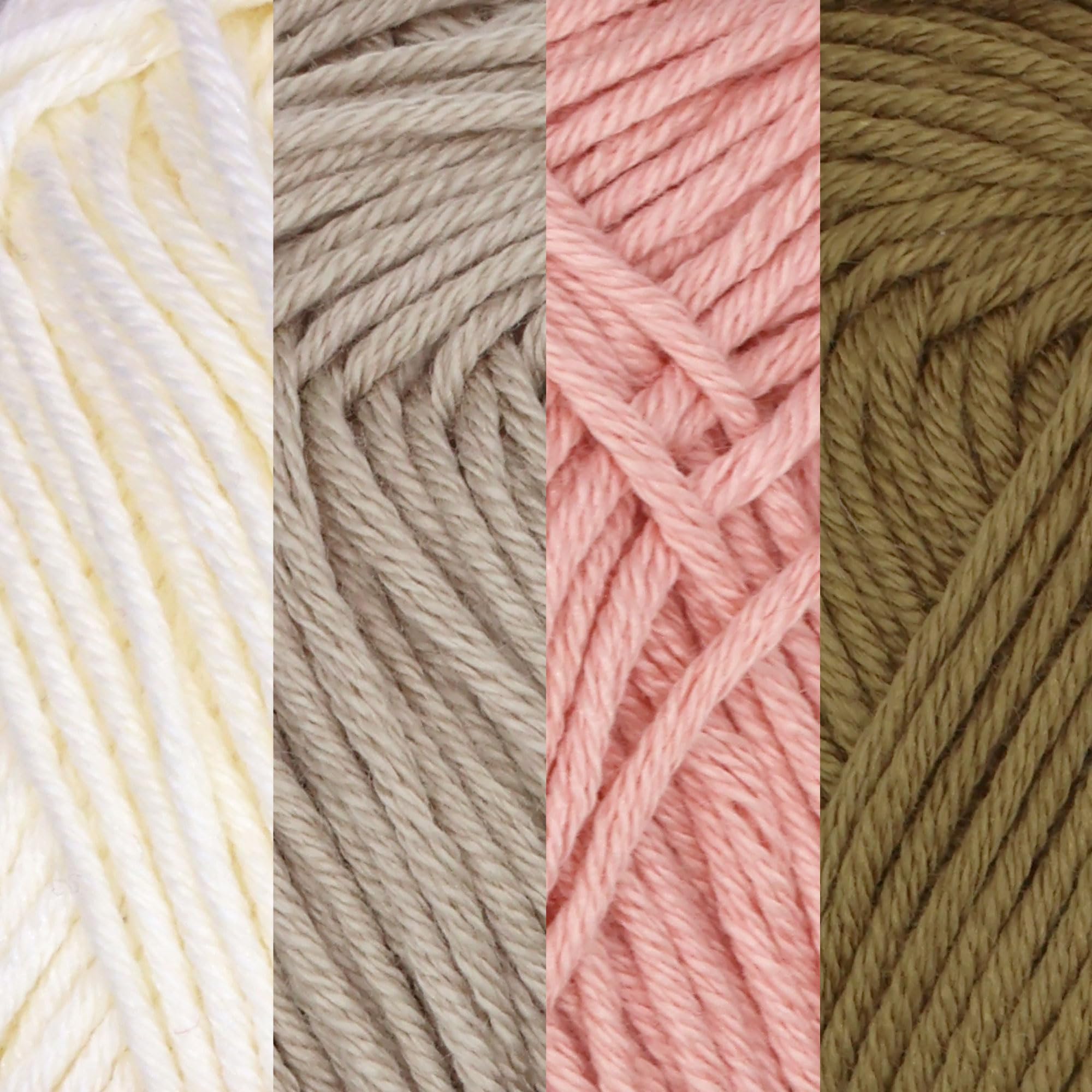 JubileeYarn Bamboo Cotton Sport Yarn - 50g/Skein - Shades of Neutral Tones - 4 Skeins