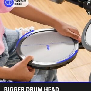 Donner DED-70 Electric Drum Set with 4 Quiet Mesh Drum Pads, 2 Switch Pedal, Portable and Solid Drum Set with Type-C Charging, 68+ Sounds, Throne, Headphones, Sticks, Melodics Lessons