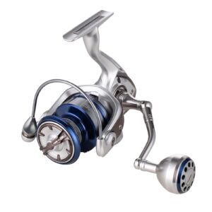 Accuretta Spinning Fishing Reel, 13+1BB Saltwater Spinning Reel, Ultra Smooth Powerful Saltwater Fishing Reels, 5.2:1/4.7:1 Gear Ratio Waterproof and Rustproof Large db Fishing Reels Spinning