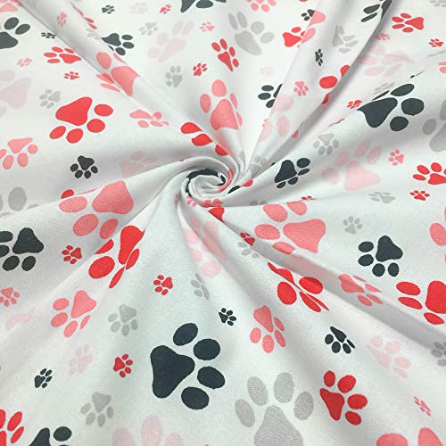 1 Yard - Animal Paw Cotton Fabric (Great for Quilting, Sewing, Craft Projects & More) (color76)