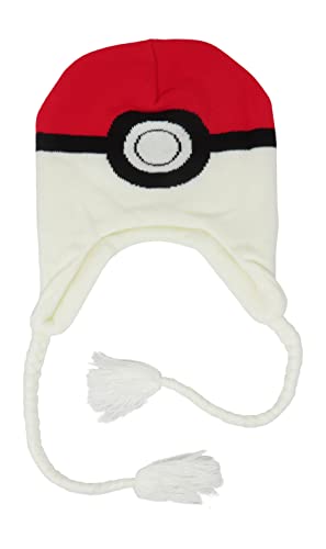 Bioworld Pokemon Pokeball Iconic Game Symbol Laplander Cosplay Youth Beanie Cap White