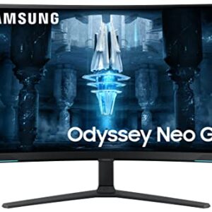 SAMSUNG 32" Odyssey Neo G8 4K UHD 240Hz 1ms G-Sync 1000R Curved Gaming Monitor, Quantum HDR2000, AMD FreeSync Premium Pro, Matte Display, Ultrawide Game View, DisplayPort, Black & White, 2022