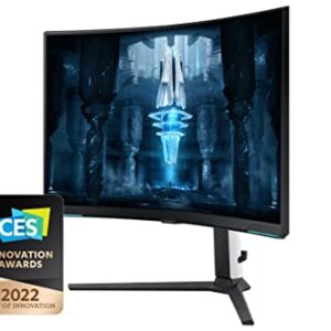 SAMSUNG 32" Odyssey Neo G8 4K UHD 240Hz 1ms G-Sync 1000R Curved Gaming Monitor, Quantum HDR2000, AMD FreeSync Premium Pro, Matte Display, Ultrawide Game View, DisplayPort, Black & White, 2022