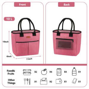 FITHOME Insulated Lunch Bag for Women/Men, Reusable Leakproof Cooler Thermal Lunch Box Tote Bags fit for Ice Pack, Adults College Fashion Lunch Bags for Work/Picnic/Travel