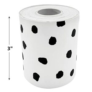 Teacher Created Resources Black Painted Dots on White Straight Rolled Border Trim (TCR8910)