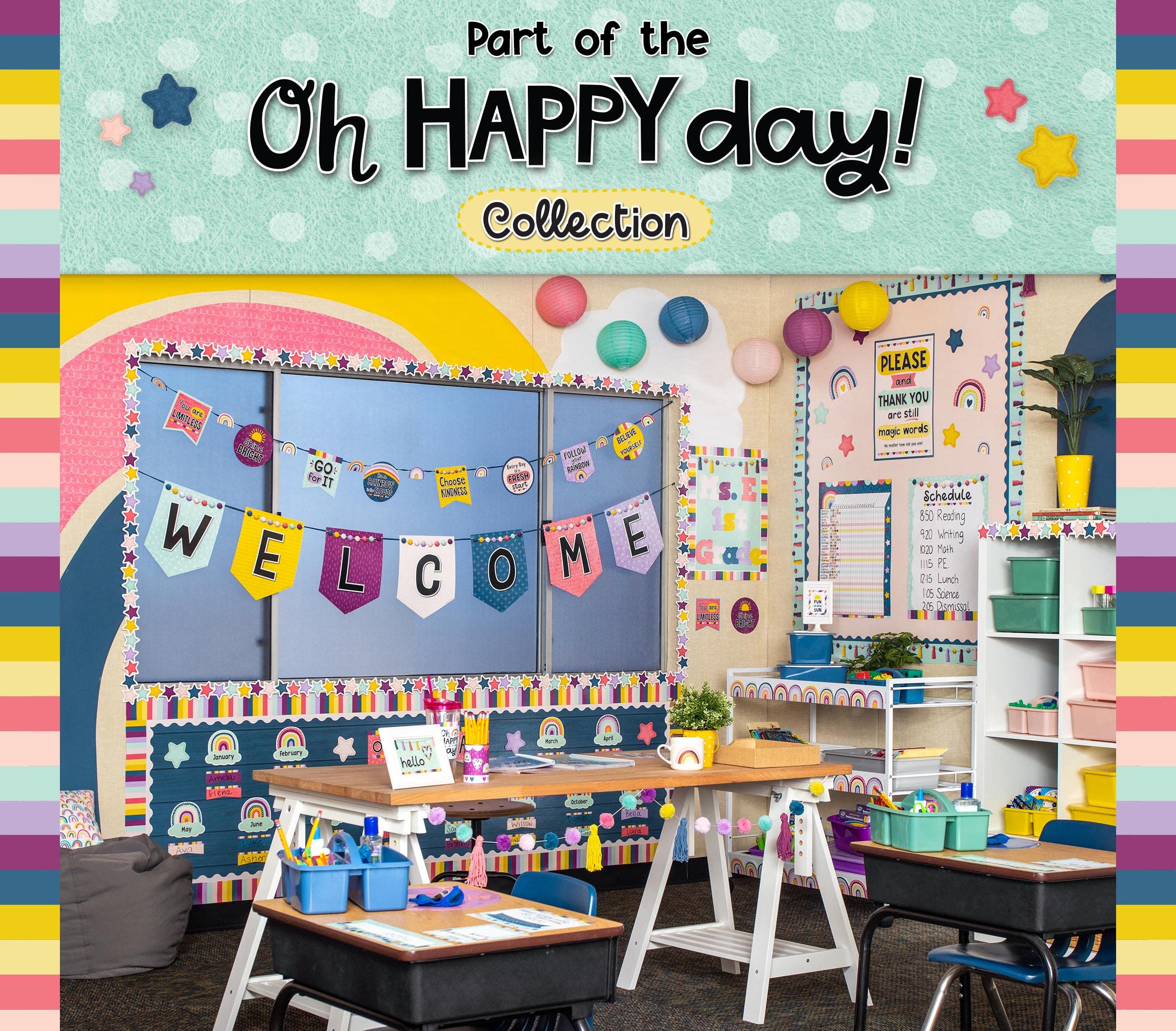 Teacher Created Resources Oh Happy Day Scalloped Die-Cut Rolled Border Trim (TCR9110)