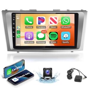 android car stereo radio for toyota camry 2006-2011 with apple carplay android auto, rimoody 9 inch touch screen gps wifi mirror link bluetooth fm hifi backup camera