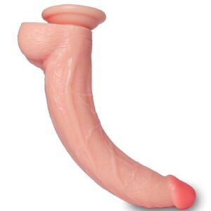 Realistic Dildo with Small Glans Flesh, Body-Safe Material 12.8" Big Dildo for Women with Strong Suction Cup for Hands-Free Play, Lifelike Fake Flexible Cock Anal Sex Toy for Vaginal G-spot Anal Play