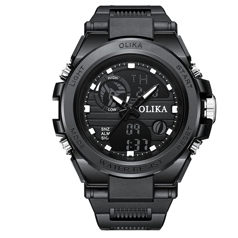 Olika Mens Sport Watches Outdoor Military Waterproof Digital Watches - LED Backlight Date Multi Function Tactics Watch