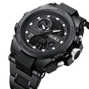 Olika Mens Sport Watches Outdoor Military Waterproof Digital Watches - LED Backlight Date Multi Function Tactics Watch