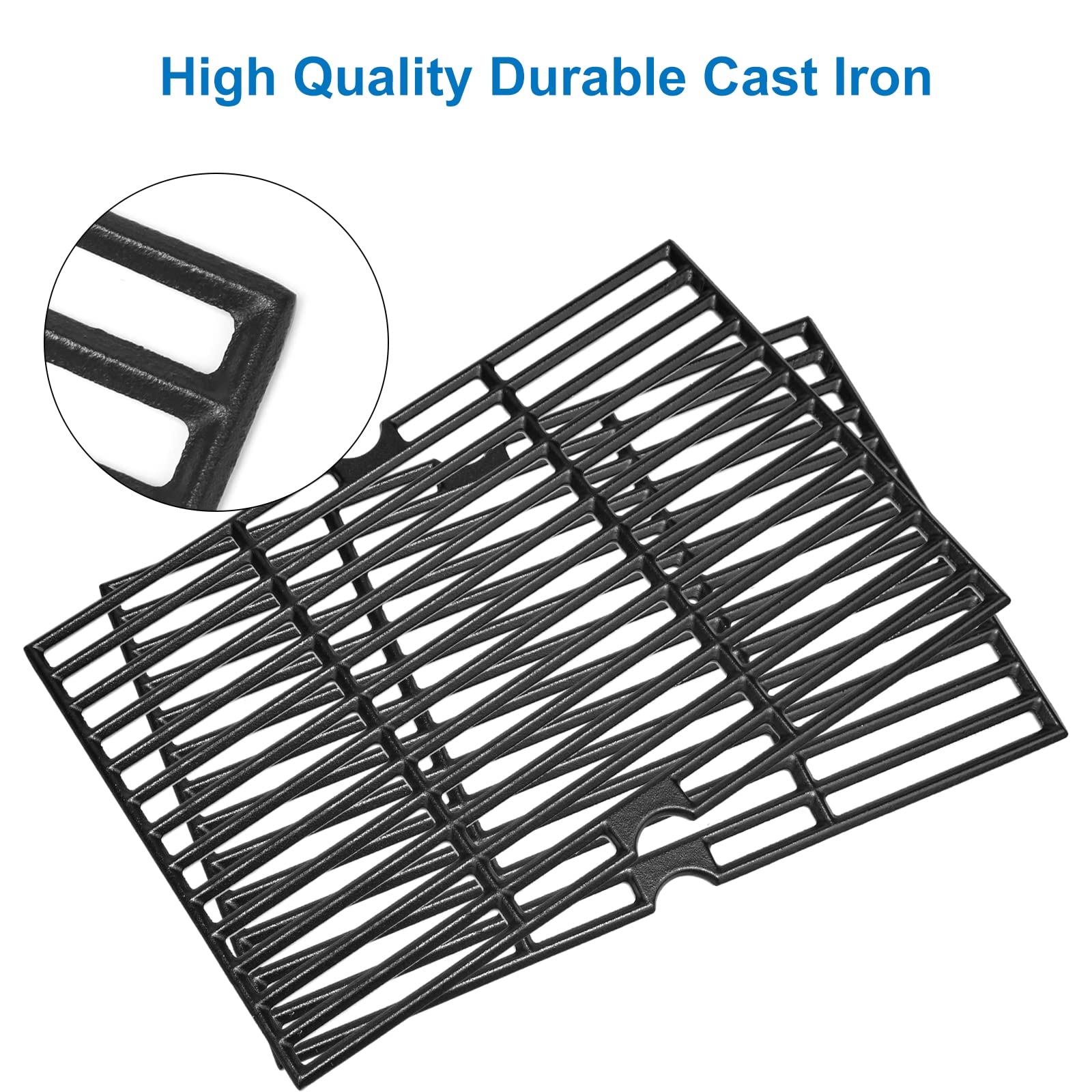 Uniflasy Cast Iron Cooking Grates for Dyna glo DGH474CRP DGH483CRP DGF493BNP DGF493PNP-D DGB495SDP DGB495SDP-D DGB493SPB DGB463CNP DGB494SPB 70-01-911 70-02-656 Cooking Grid Replacement Part Kit