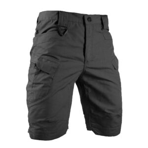 hycoprot men's tactical cargo shorts waterproof lightweight casual work short quick dry military army multi pockets ripstop for hiking, outdoor, hunting (36, black)
