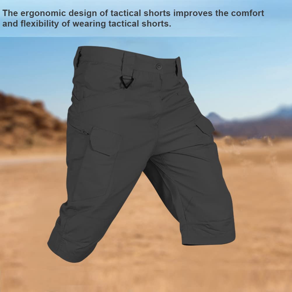 HYCOPROT Men's Tactical Cargo Shorts Waterproof Lightweight Casual Work Short Quick Dry Military Army Multi Pockets Ripstop for Hiking, Outdoor, Hunting (36, Black)