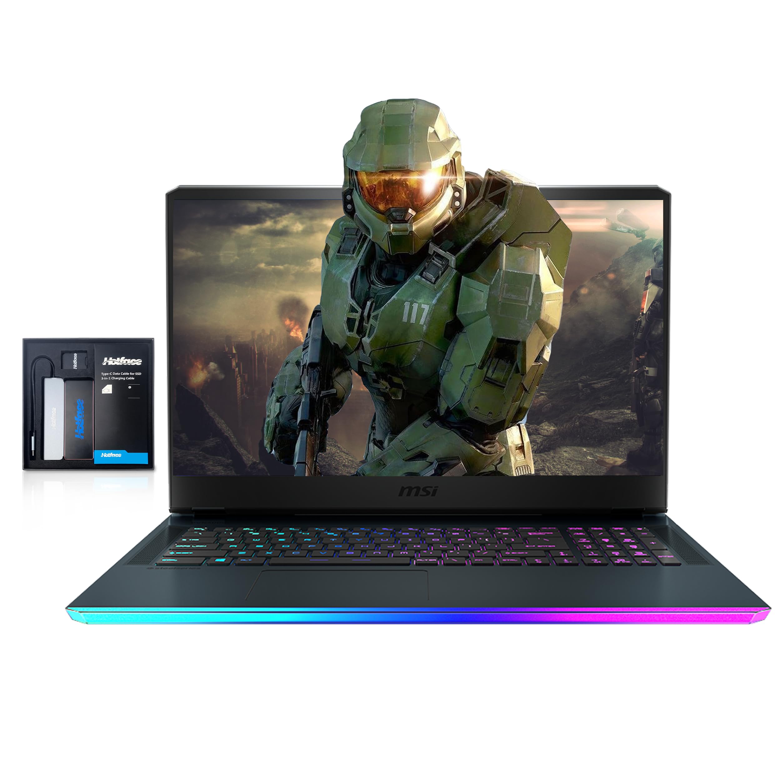 MSI GE76 Raider 17.3" FHD 144Hz Gaming Laptop, Intel Core i7-12700H, 16GB RAM, 1TB SSD, GeForce RTX 3060, RGB KB, Numpad, FHD Webcam, VR-Ready, Wi-Fi 6, Win 11 Pro, Grey, 128GB Hotface Extension Set