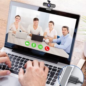 Webcam with Microphone, 1080P 30fps HD Webcams, USB 2.0 Computer Webcam, 3D Noise Reduction and Automatic Gain Web Cam for PC Mac Laptop Desktop,Video Calling, Online Classes and Video Conference