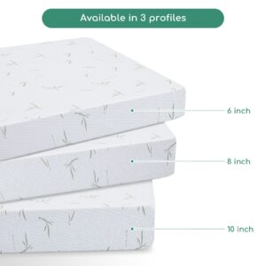 Airdown Queen Mattress, 10 Inch Memory Foam Mattress in a Box with Breathable Bamboo Cover, Medium Firm Green Tea Gel Mattress for Pressure Relieving, CertiPUR-US Certified, Made in USA White