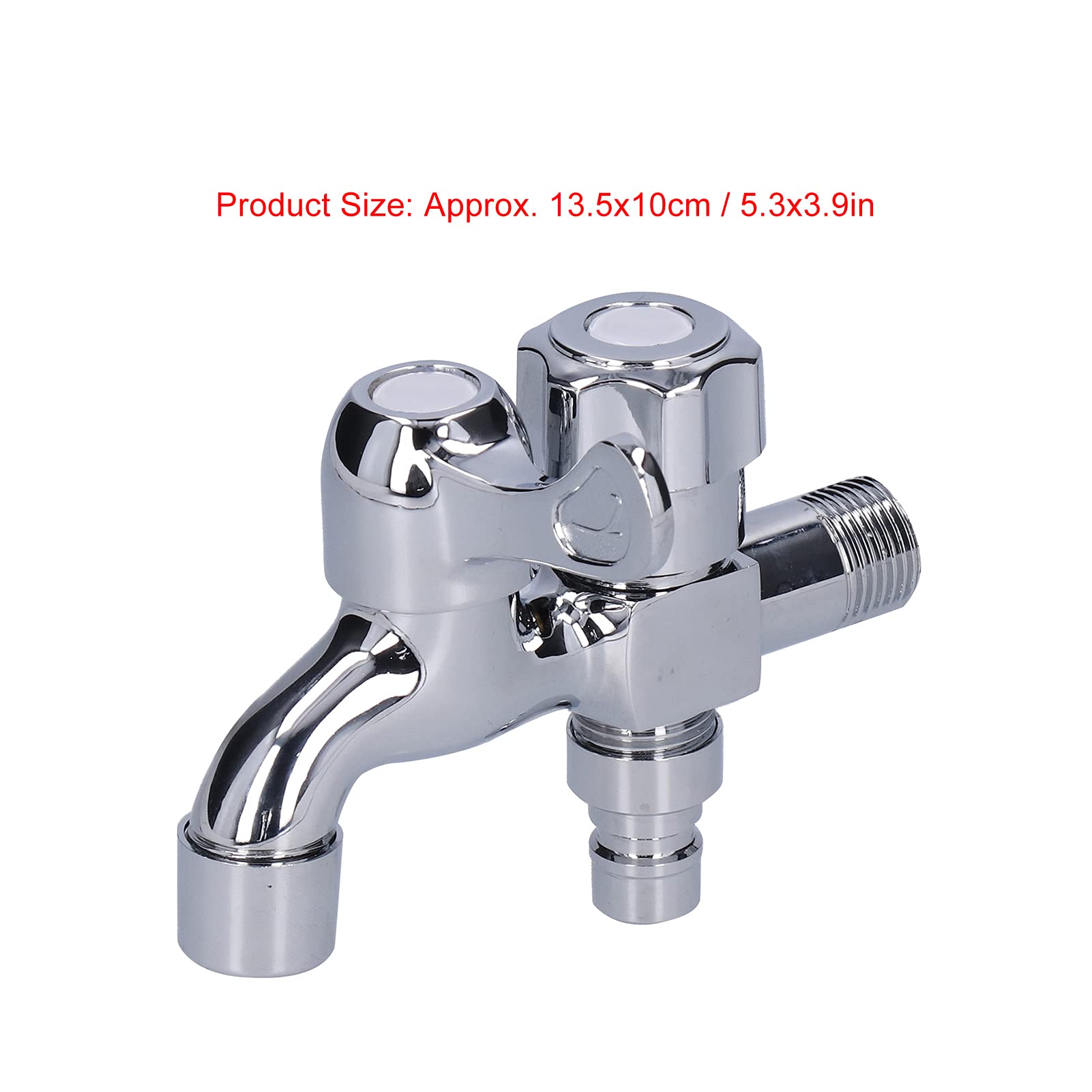 Double Use Tap Water Tap, G1/2 Male Thread Faucet Stainless Steel Double-Use Water Tap, Water Saving Faucet for Washing Machines Garden Irrigation Supplies