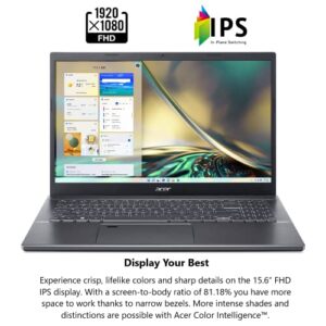 Acer Aspire 5 A515-57G-735F Slim Laptop | 15.6" Full HD IPS | Intel Core i7-1260P | NVIDIA GeForce RTX 2050 | 16GB DDR4 | 512GB SSD | Wi-Fi 6 | Thunderbolt 4 | Fingerprint Reader | Backlit KB | Win 11