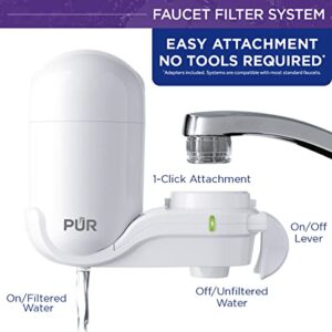 PUR Faucet Mount Water Filtration System, White – Vertical Faucet Mount with 2 Filters for Crisp, Refreshing Water, FM-3333B