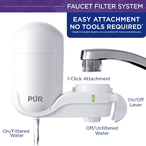 PUR Faucet Mount Water Filtration System, White – Vertical Faucet Mount with 2 Filters for Crisp, Refreshing Water, FM-3333B