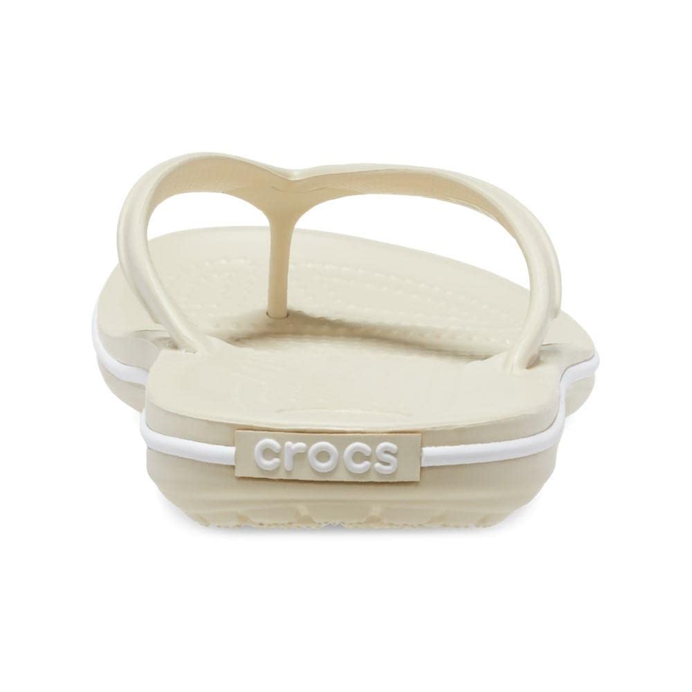 Crocs Unisex Crocband Flip Flop | Slip-on Sandals | Shower Shoes, Bone, Numeric_5 US Men