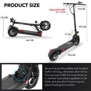 JOYOR Y7-S Electric Scooter for Adults, Max 31 MPH and 43.5-56 Miles Long-Range, Dual Suspension, 10 Inch Off-Road Tires Foldable Electric Scooter for Commute and Travel - Black