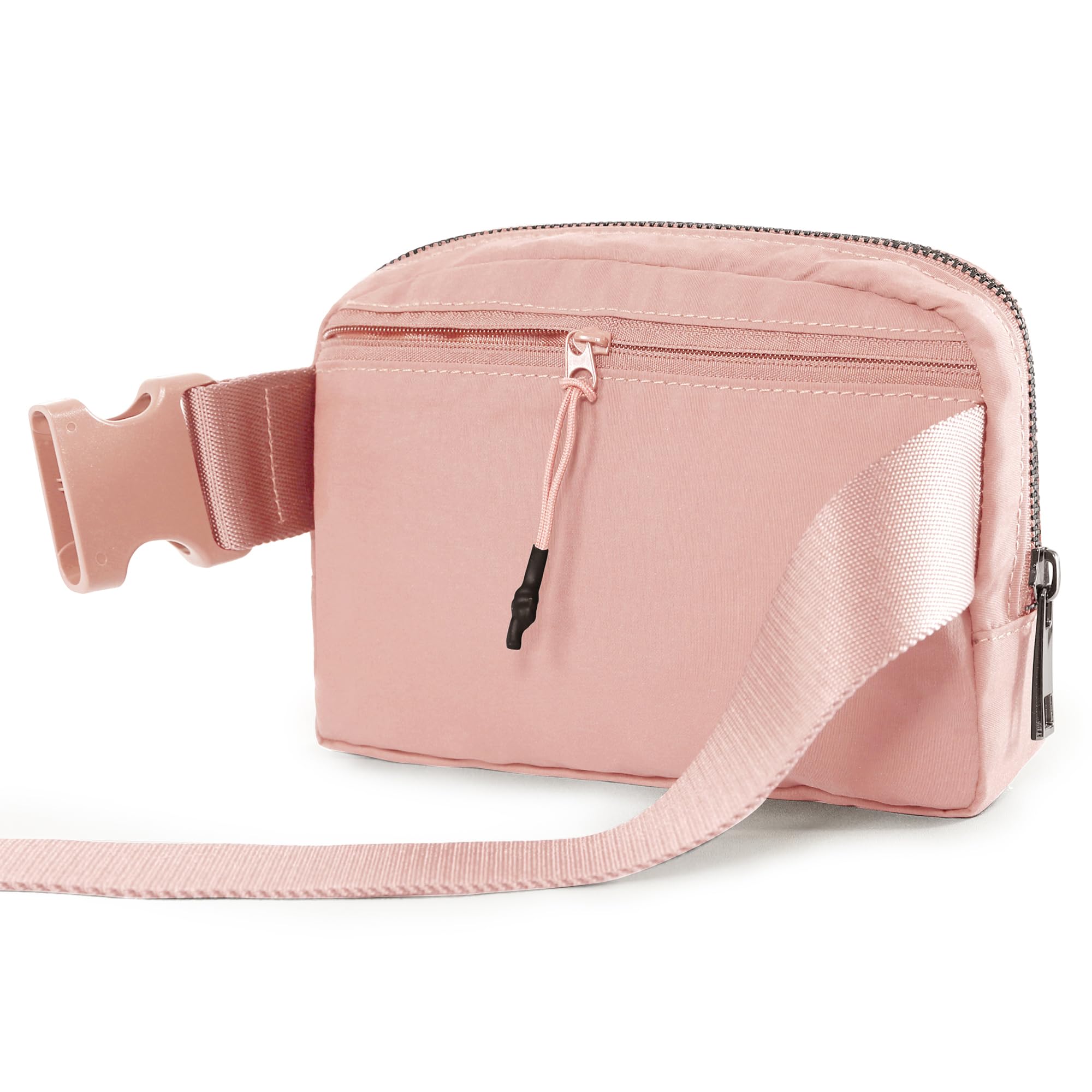 ODODOS Unisex Mini Belt Bag with Adjustable Strap Small Fanny Pack for Workout Running Traveling Hiking, Light Pink