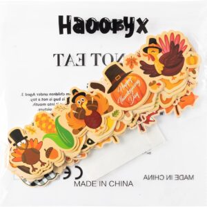 70Feet Haooryx Happy Thanksgiving Fall Bulletin Board Borders 72PCS Cartoon Turkey Pumpkin Maple Leaves Paper Borders Trim for School Classroom Autumn Theme Party Blackboard Border Wall Decorations