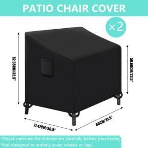 Kovshuiwe 4 Pieces Patio Set Cover, Patio Conversation Set Covers, Patio Furniture Sets Covers Waterproof - Upgraded 600D Heavy Duty Oxford Fabric 4 Piece Patio Furniture Covers, Black